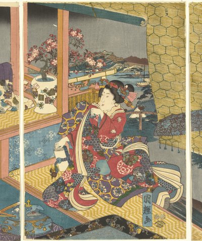 Blomster Sne, måne og blomster (serietitel) af Utagawa Kuniteru