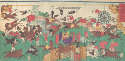 F ren ch picture questrian shi r ku s sound tee g row ds of f Asakusa Kanon hånd MP e I Asakusa Kanon precincts. . . , 1871. af Utagawa Kuniteru