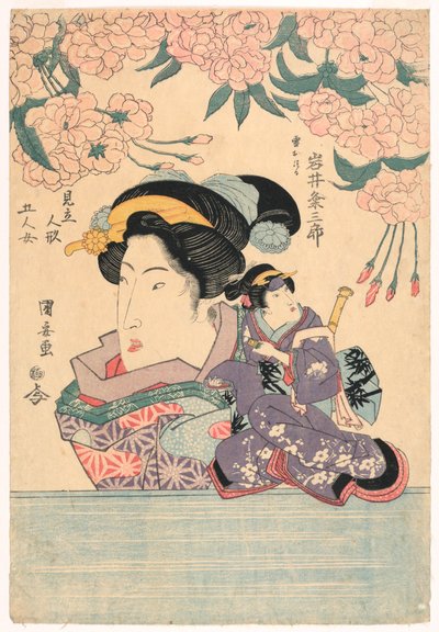 Pentatykon: Fem piger med teaterdukker af Utagawa Kuniyasu