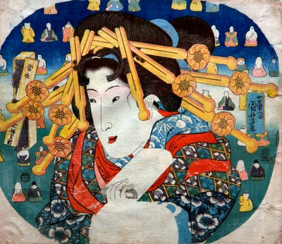 Courtesan Series: Modern Three Hardships for Women (Tōsei sanpukutsui), ca. 1833 af Utagawa Kuniyoshi