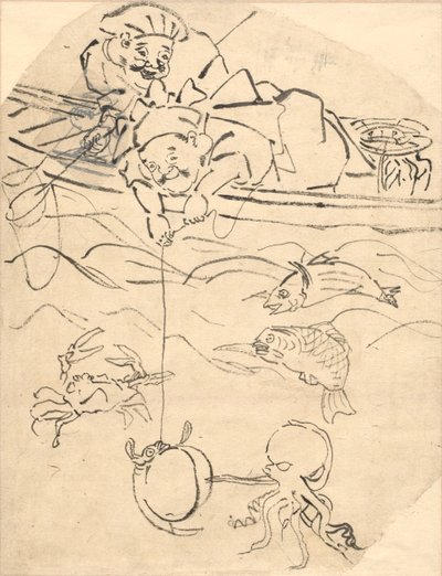 Daikoku og Ebisu, to af de syv lykkeguder af Utagawa Kuniyoshi