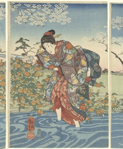 Ide Tama-floden i Yamashiro provinsen af Utagawa Kuniyoshi