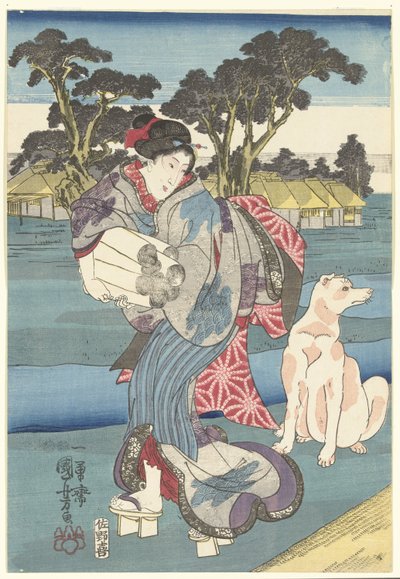 Toi Tama-floden i Settsu provinsen af Utagawa Kuniyoshi