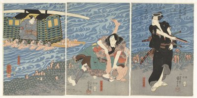 Slag langs Oi-flodens bred af Utagawa Kuniyoshi