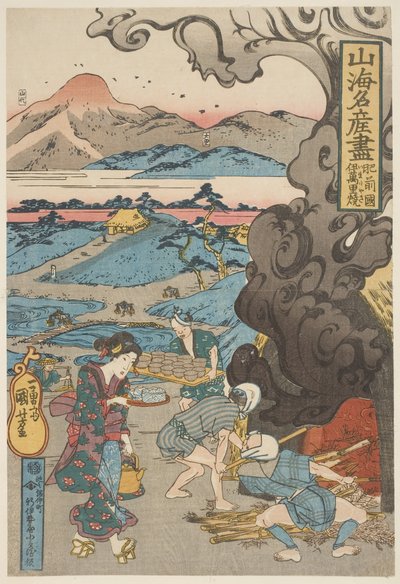 Hizen: Imari-Yakki, ca. 1833 (træsnit, blæk og farve på papir) af Utagawa Kuniyoshi