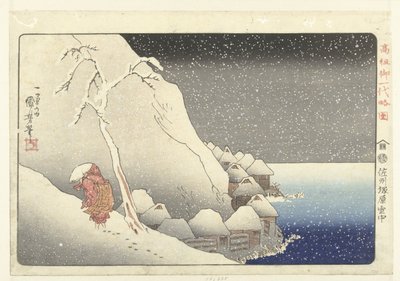 I sneen ved Tsukahara på Sado Island af Utagawa Kuniyoshi