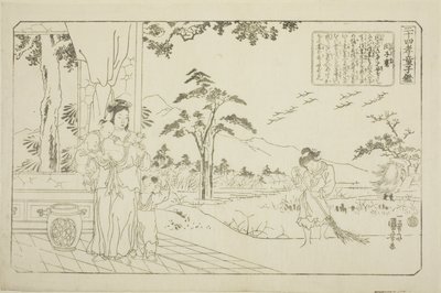 Min Ziqian (Binshiken), fra serien "Twenty-fire Paragons of Filial Piety as a Mirror for Children (Nijushiko doji kagami)" af Utagawa Kuniyoshi