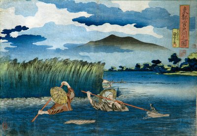 Billede af Miyato-floden af Utagawa Kuniyoshi