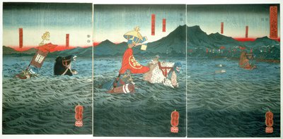 De rivaliserende generaler besejrede Ujigawa, 1849 af Utagawa Kuniyoshi