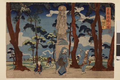 Statuen af Jizo nær færgen ved Hashiba i den østlige hovedstad, fra serien Eastern Capital af Utagawa Kuniyoshi