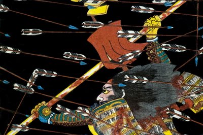 Slaget ved Shijō Nawate, ca. 1857 af Utagawa Kuniyoshi