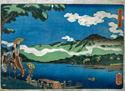 Udsigt over Tamura-færgen på Ōyama-vejen i Sagami-provinsen af Utagawa Kuniyoshi