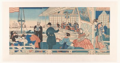 Amerikansk handelshus i Yokohama af Utagawa Sadahide