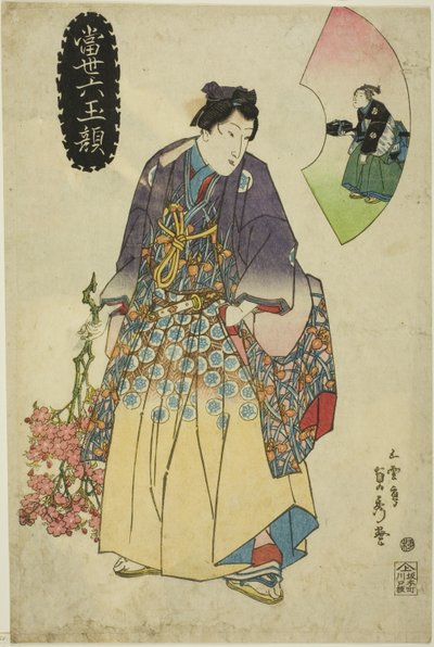 Moderne seks juvelansigter (Tosei Mutamagao) af Utagawa Sadahide