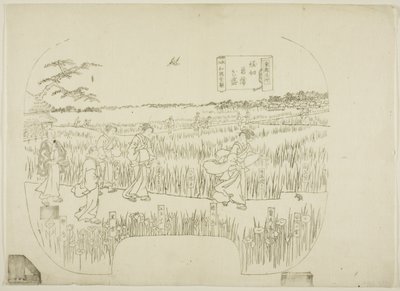 Nøgleblok til et tryk fra serien "Toto meisho" (Berømte udsigter over den østlige hovedstad) af Utagawa Sadahide