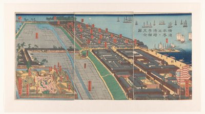 Oversigt over Honcho-distriktet og Miyozaki-kvarteret i Yokohama af Utagawa Sadahide