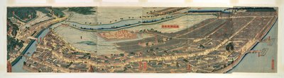 Levi tilbage d Panorama ikke c Udsigt over Yokohama (genstartet Yokohama Prefectural Police) af Utagawa Sadahide