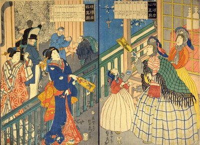 Tlue vier w fa fa yokohama me r canche lov (Yokohama rensning) af Utagawa Sadahide