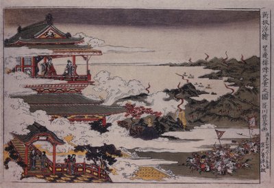 En Lushan og hans tropper angriber kejser, ca 1770 af Utagawa Toyoharu