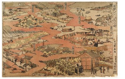 Otte visninger af Edo, ca. 1770-1780 (træbloktryk på papir) af Utagawa Toyoharu