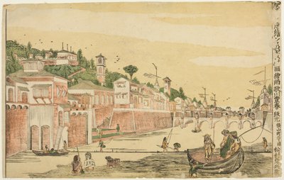 Fiskeri (Senadori no zu), fra serien "Dutch Perspective Pictures (Oranda uki-e)" af Utagawa Toyoharu
