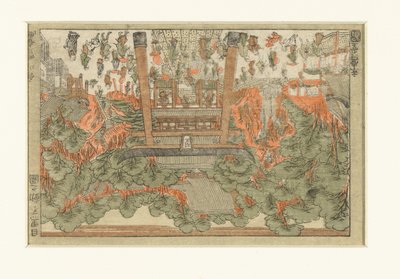 Udsigt over Fudo-templet i Meguro Meguro Fudo no zu (titel på objekt) af Utagawa Toyoharu