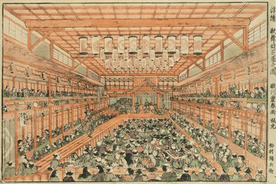 Perspektivbillede af et Kabuki-teater af Utagawa Toyoharu