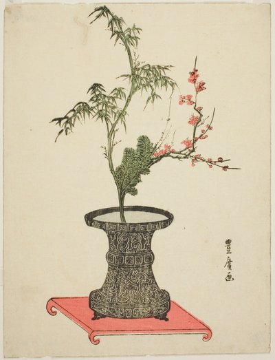 "Tre venner" ikebana af Utagawa Toyohiro