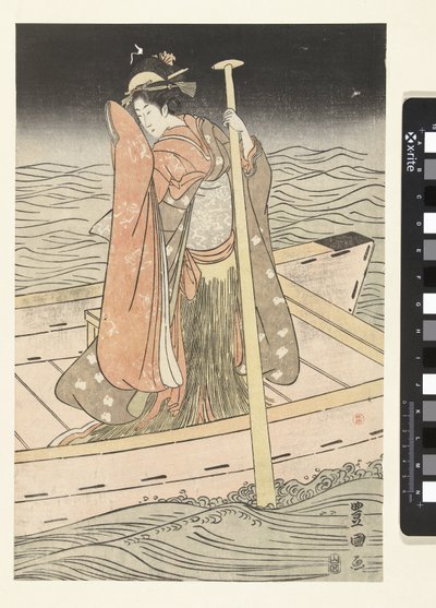 Ung kvinde i båd af Utagawa Toyokuni (I)