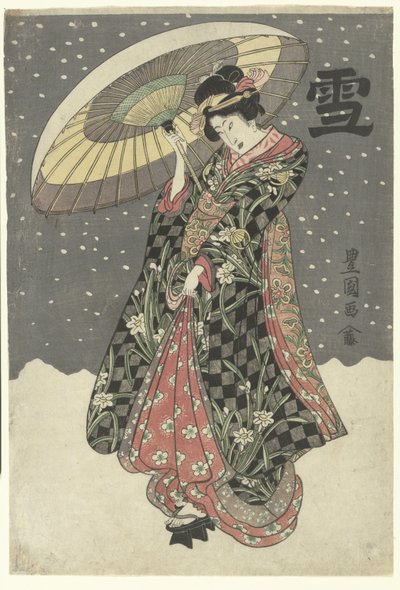 Sne Yuki (titel på objekt) af Utagawa Toyokuni (I)