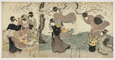Blomster i vinden, ca. 1797-1800 af Utagawa Toyokuni