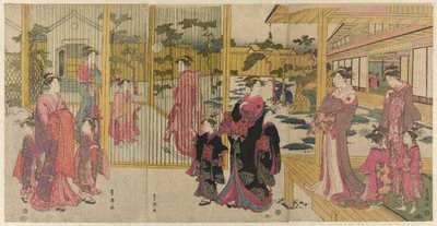 Kurtisaner fra Chojiya og deres ledsagere spiller kemari af Utagawa Toyokuni I
