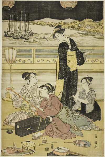 Aftenfest i Shinagawa af Utagawa Toyokuni I