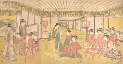 Nytårsfejring i et stort palæ, ca. 1791. af Utagawa Toyokuni I