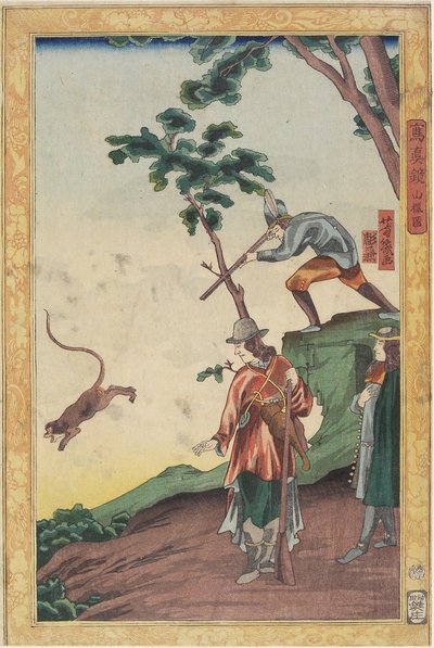 Jagtscene, januar 1861 af Utagawa Yoshiiku
