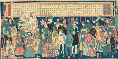Dagstur f sideplan d wo nudler fra Manny Takagin prøver (mand og kvinde i Bangkok) af Utagawa Yoshiiku