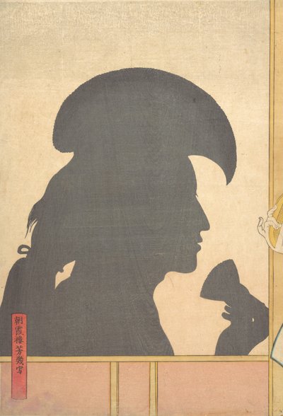 Silhouettebillede af Kabuki-skuespiller, 1800-tallet. af Utagawa Yoshiiku