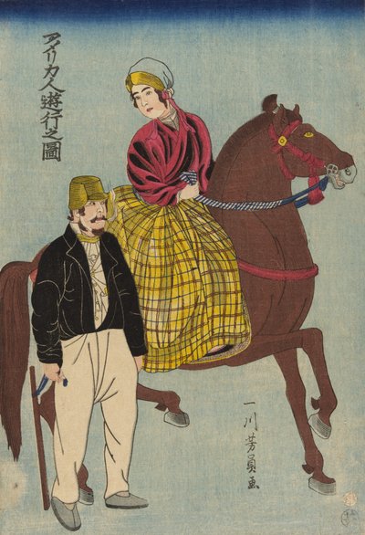 Amerikanere på udflugt af Utagawa Yoshikazu