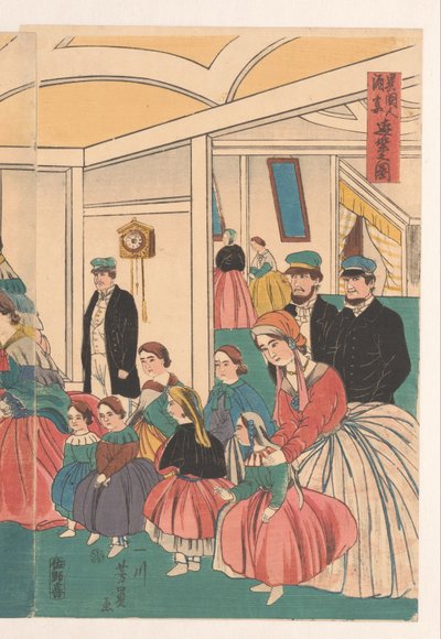 Udlændinge har det sjovt ved en banket af Utagawa Yoshikazu