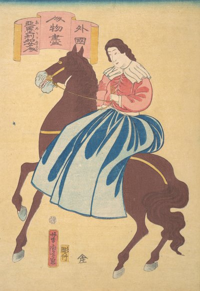 Amerikansk rytter, 1. måned, 1861. af Utagawa Yoshitora