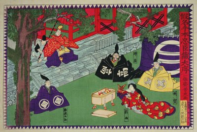 Scene fra 1. akt af et kabuki-skuespil, 