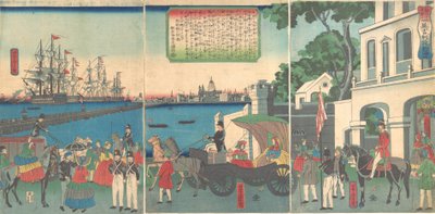 The Port of London England, 2. måned, 1862. af Utagawa Yoshitora