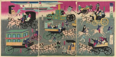 Tokyo Orai Car Zukushi af Utagawa Yoshitora