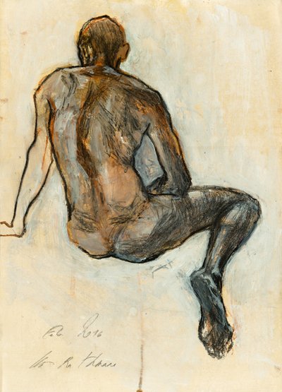Studie af siddende mandlig figur af Ute Rathmann