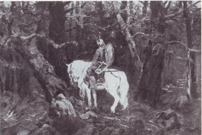 I tanke  (En ridder til hest kommer ind i en tæt skov) af V.Vasnetsov