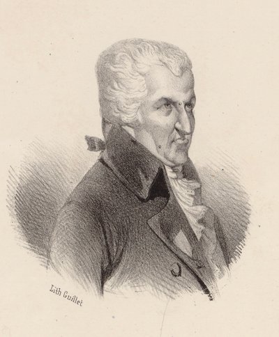 Portræt af komponisten Pierre-Alexandre Monsigny 1729-1817. af V. Guillet
