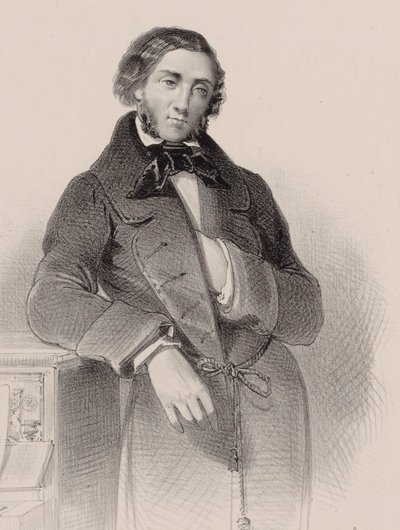Portræt af pianisten og komponisten Felix Mendelssohn Bartholdy 1809-1847. af V. Guillet