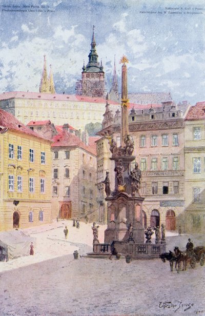Treenighedens pestsøjle, Malostranske Namesti, Mala Strana, Prag af Vaclav Jansa