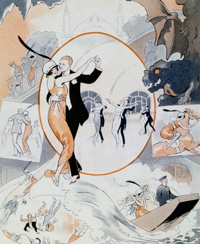Dansescene, fra magasinet La Vie Parisienne, Frankrig af Vald