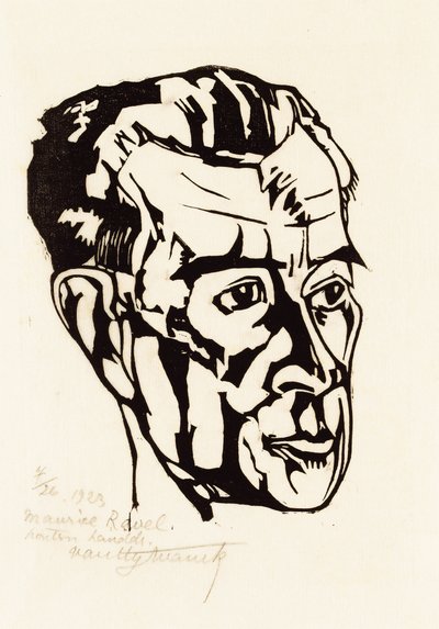 Portræt af komponisten Maurice Ravel 1875-1937, 1923. af Valentijn Edgar Van Uytvanck